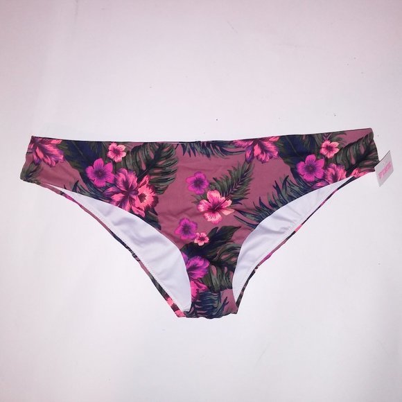 Victoria Secret PINK Swim Bikini Bottom XS Pink Begonia Floral Color Code 231 20 - Picture 1 of 8